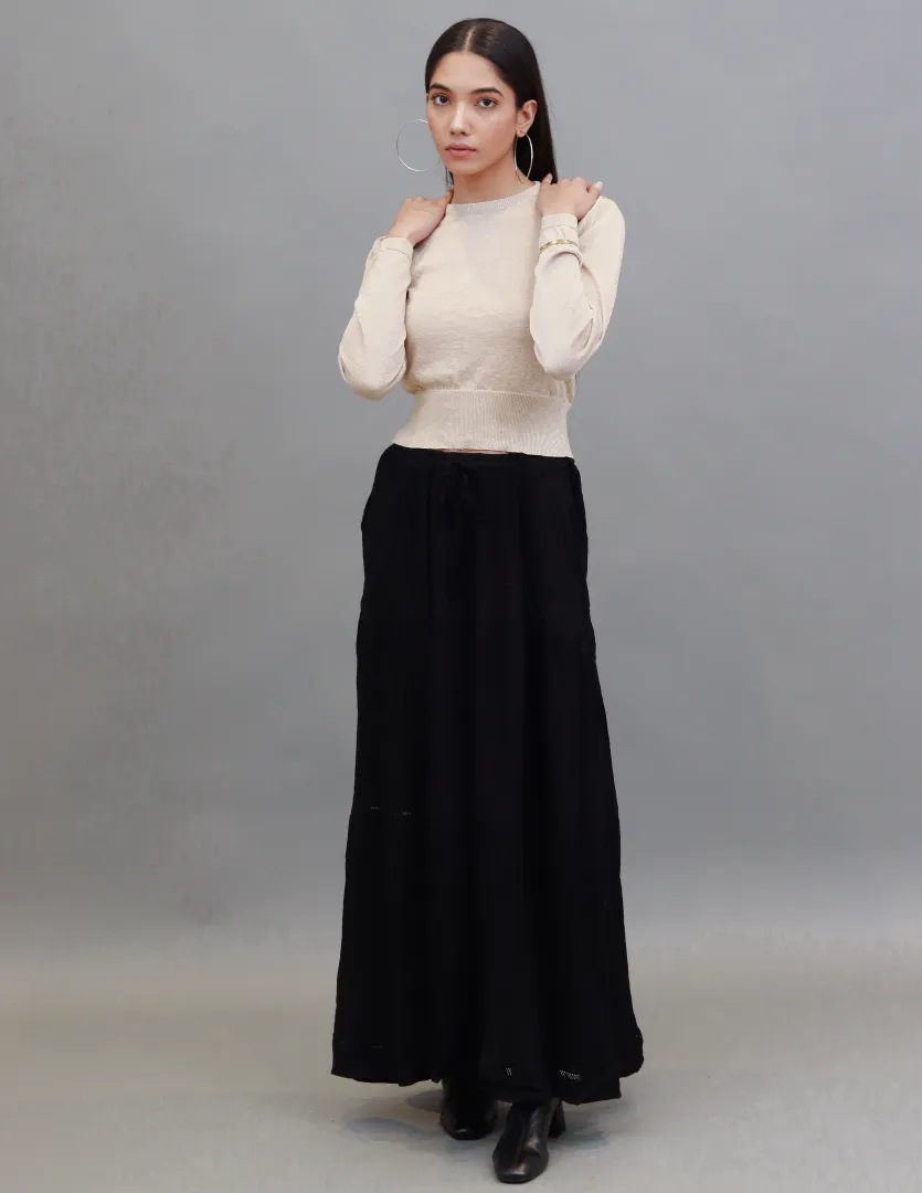 Women Black Long Skirt