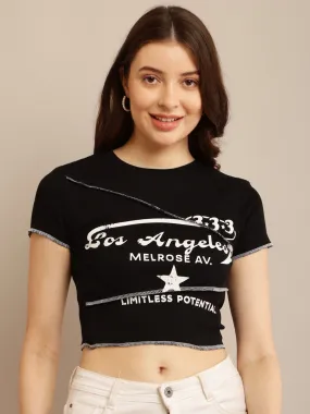 Stylish Black Short Sleeve Crop Top for Women