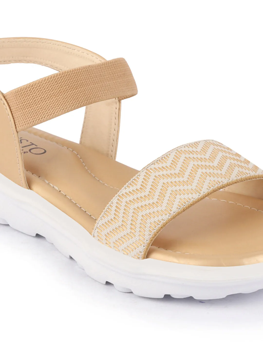 Women Tan Open Toe Fashion Stylish Day Long Comfort Slip On Wedges Sandals